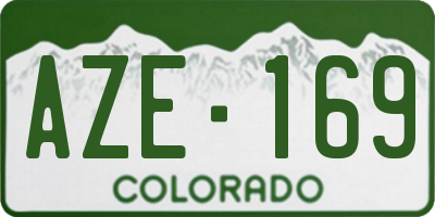 CO license plate AZE169