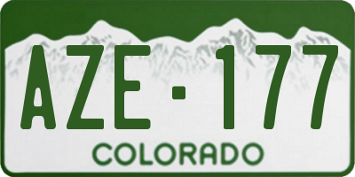 CO license plate AZE177