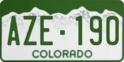 CO license plate AZE190