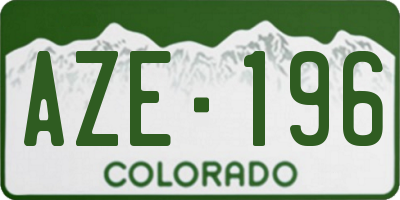 CO license plate AZE196