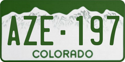 CO license plate AZE197
