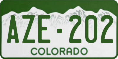 CO license plate AZE202