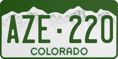 CO license plate AZE220