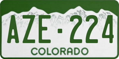 CO license plate AZE224