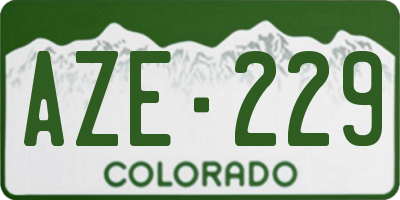 CO license plate AZE229