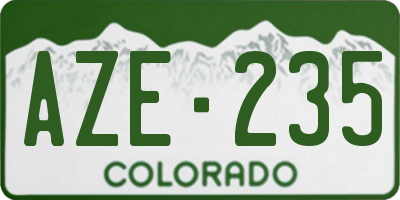 CO license plate AZE235