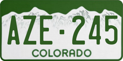 CO license plate AZE245