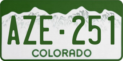 CO license plate AZE251