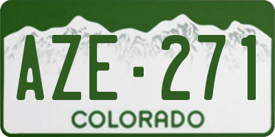 CO license plate AZE271
