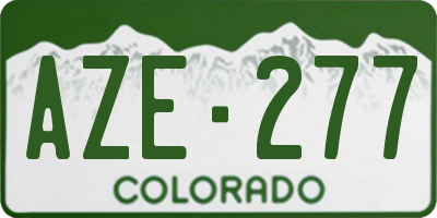 CO license plate AZE277