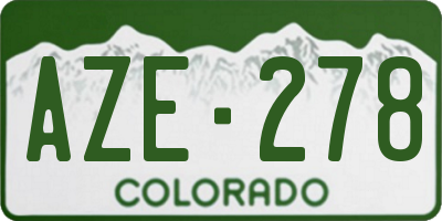 CO license plate AZE278
