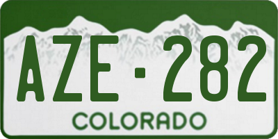 CO license plate AZE282