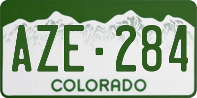 CO license plate AZE284