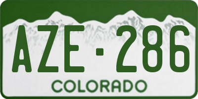 CO license plate AZE286