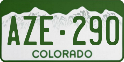 CO license plate AZE290