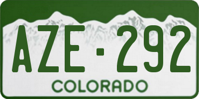CO license plate AZE292