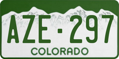 CO license plate AZE297