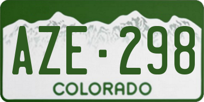 CO license plate AZE298