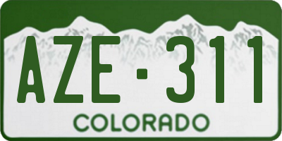 CO license plate AZE311