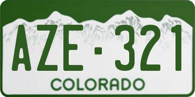 CO license plate AZE321