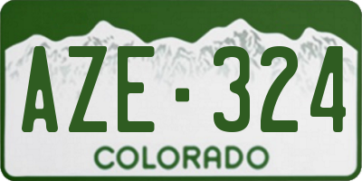 CO license plate AZE324