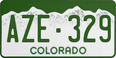 CO license plate AZE329