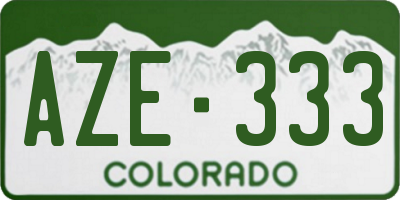 CO license plate AZE333