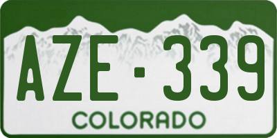 CO license plate AZE339
