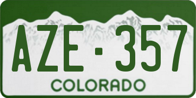 CO license plate AZE357
