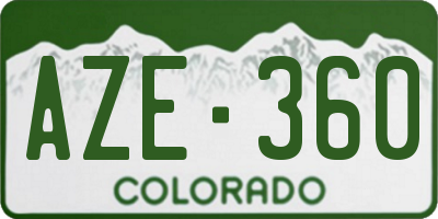 CO license plate AZE360