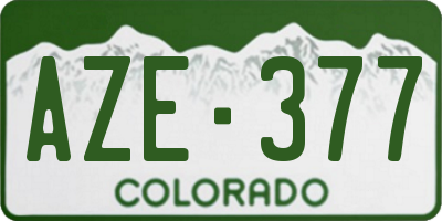 CO license plate AZE377