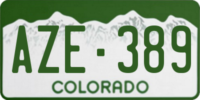 CO license plate AZE389