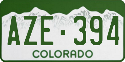 CO license plate AZE394