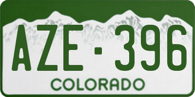 CO license plate AZE396