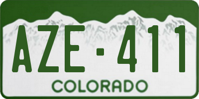 CO license plate AZE411