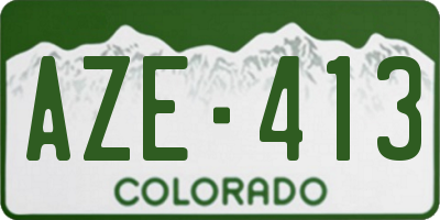 CO license plate AZE413