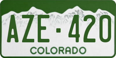 CO license plate AZE420