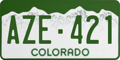 CO license plate AZE421