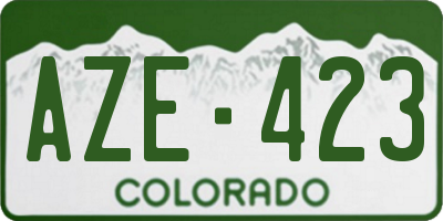 CO license plate AZE423