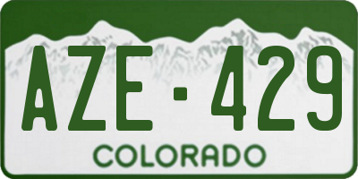CO license plate AZE429