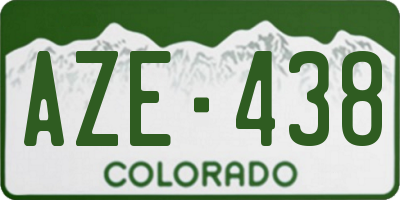 CO license plate AZE438