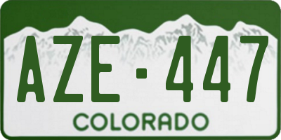 CO license plate AZE447