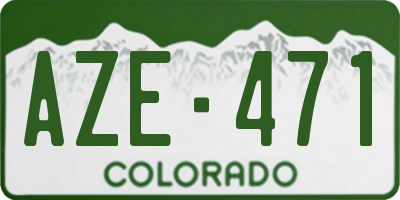 CO license plate AZE471