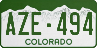 CO license plate AZE494