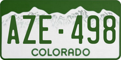 CO license plate AZE498