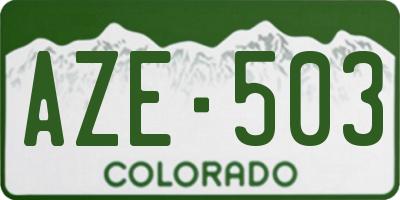 CO license plate AZE503