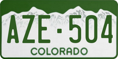 CO license plate AZE504