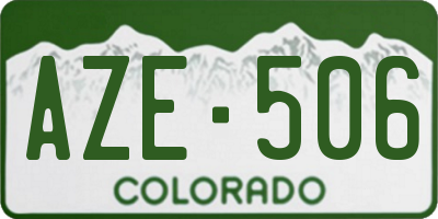 CO license plate AZE506