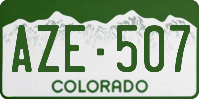 CO license plate AZE507