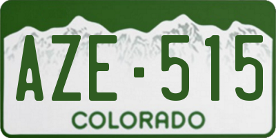 CO license plate AZE515